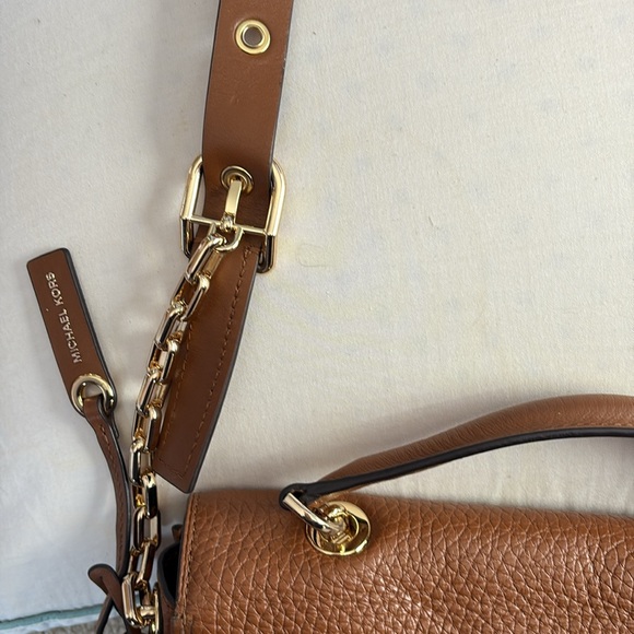 Michael Kors Brown Pebble Leather Satchel Bag with Cross Body Strap - Picture 8 of 8